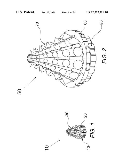 An exploded and assembled view of a spiked, cone-shaped plastic insert that threads into the lid of a five-gallon storage tote, shown on the cover page with two rats approaching the modified container from opposite sides.